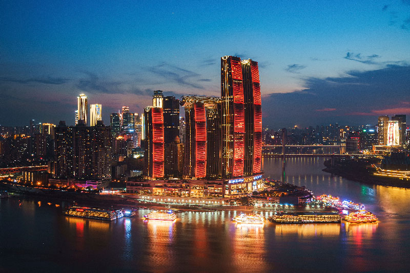foto de rascacielos en chongqing en el puerto